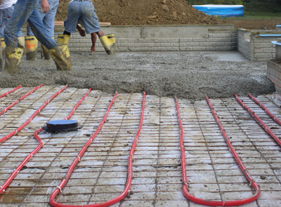 Как залить бетон под теплый пол?